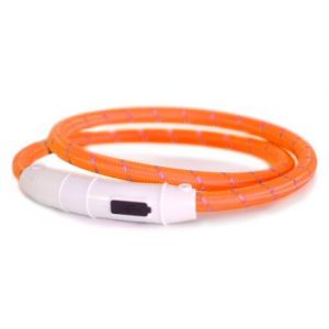 Nylon Lyshalsbånd med USB, ø 7 mm, orange